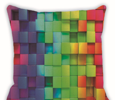 Funda de almohada lino con patrón geométrico colorido para sofá y auto