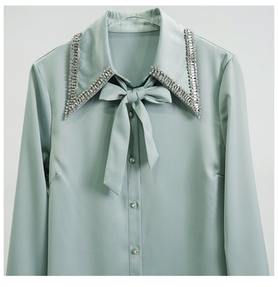Camisa de Manga Larga con Detalle de Lazo en el Cuello - Image 3