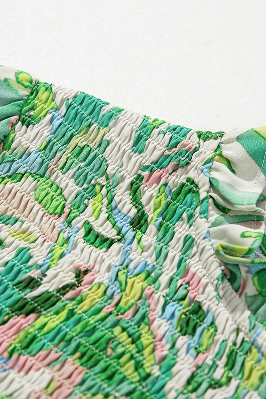 Blusa Cuello Alto de Chifón con Estampado a Juego de Colores - Image 12