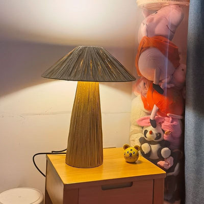 Lámpara de Mesa Tejida en Bambú Estilo Japonés - Image 3