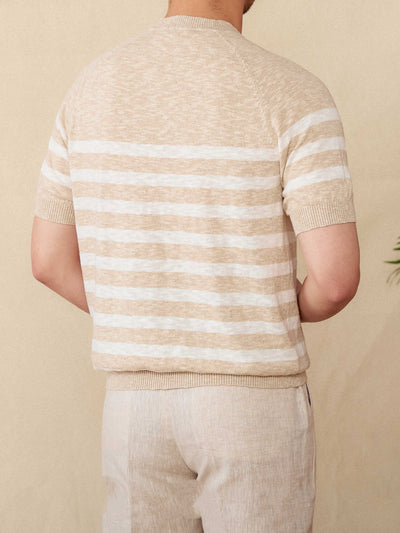 Camiseta de Algodón con Rayas - Cuello Redondo Manga Corta Comfort - Image 5