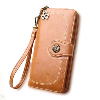 Billetera Larga de Cuero Dividido para Mujer - Image 3
