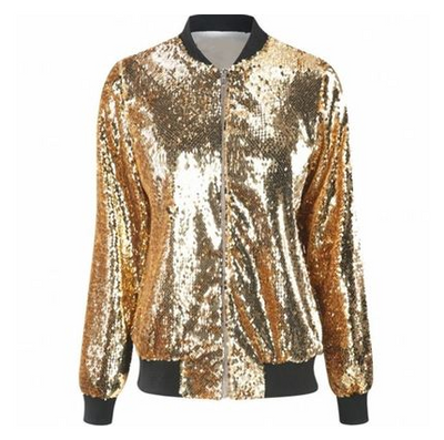 Chaqueta Beisbolera Mujer XL con Lentejuelas - Estilo Deportivo Brillante - Image 4