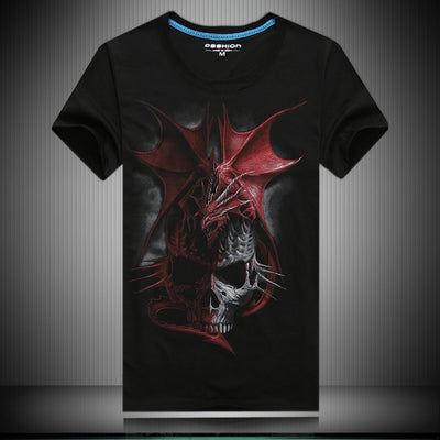 Playera Hombre Calavera Impresión 3D Manga Corta - Image 2