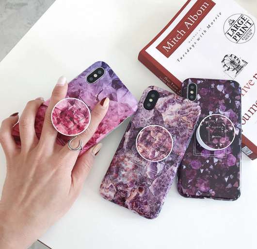 Funda iPhone Mármol Floral Retro con Soporte Telescópico - Image 3