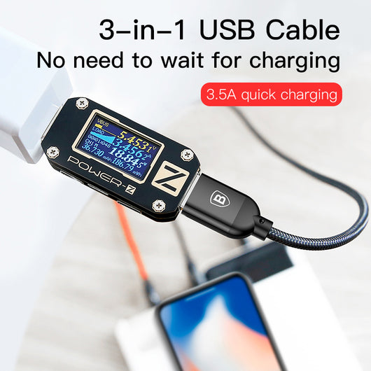 Cable de Carga Rápida Baseus 3 en 1 - Datos y Energía - Image 6