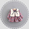 Conjunto de Falda y Blazer para Niñas con Detalles de Terciopelo