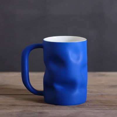 Taza Azul Klein Grande de Cerámica Maciza - Capacidad Amplia - Image 3