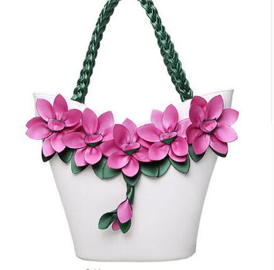 Bolsa Tote de Cuero BIRDS Diseñador con Flores - Cartera Vintage Composite para Mujer - Image 2