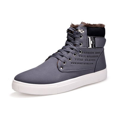 Botas de Invierno para Hombre con Forro Cálido - Zapatos de Cuero y Lona Premium - Image 2