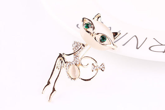 Broche Gato Plateado con Cristales Brillantes - Image 14