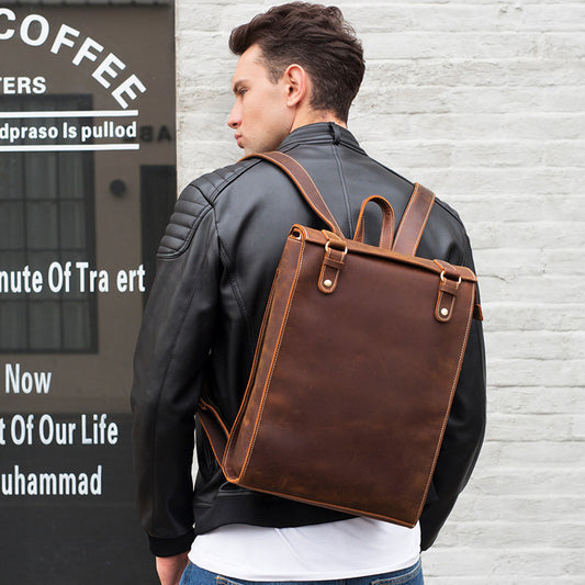 Mochila Escolar de Cuero Premium - Bolso Profesional de Primera Capa
