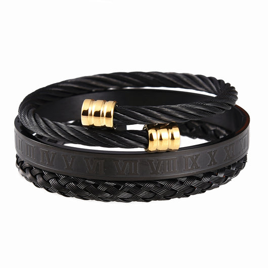 Pulsera de acero inoxidable tejida para hombre - Image 4