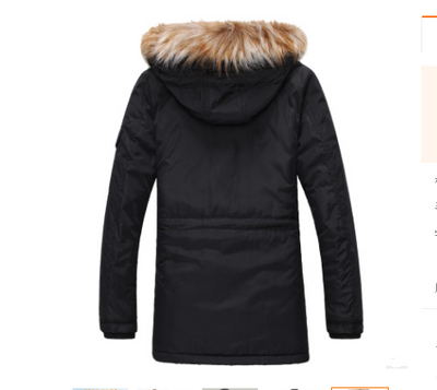 Abrigo Parka de Invierno para Hombre con Forro de Terciopelo y Cuello de Pelo Ancho - Image 3
