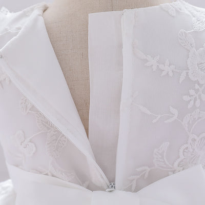 Vestido de Princesa Blanco Infantil con Encaje para Bodas - Image 5