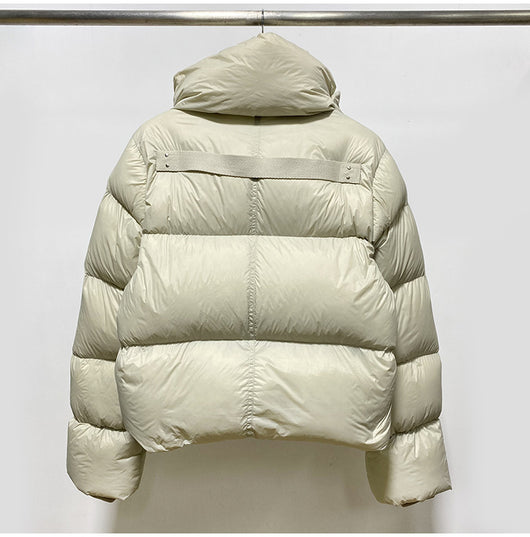 Chaqueta Temperament Blanca de Plumas de Pato con Cuello Alzado y Cierre - Image 17