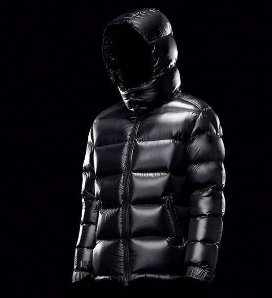 Chaqueta Acolchada de Plumas de Pato Blanco Cálido para Hombre