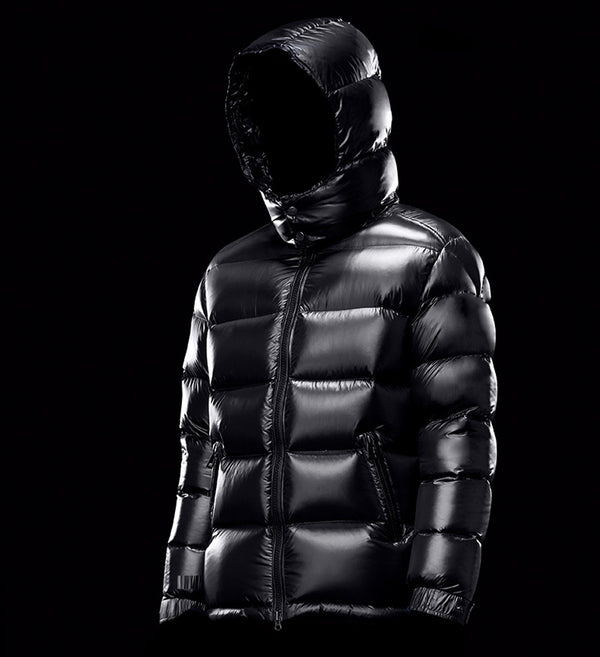 Chaqueta Acolchada de Plumas de Pato Blanco Cálido para Hombre
