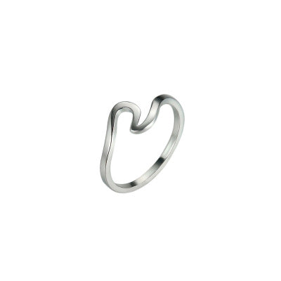 Anillo de Pareja Ondulado Brillante - Diseño Geométrico Minimalista - Image 7