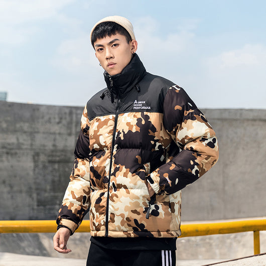 Abrigo Coreano con Cuello Alzado Acolchado Térmico