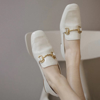 Zapatos de Tacón Bajo Cómodos en Crema - Image 11