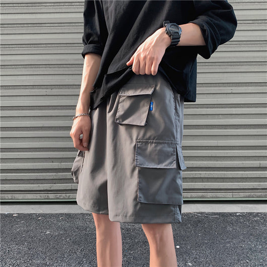 Pantalones Cortos Cargo Holgados de Múltiples Bolsillos para Hombre