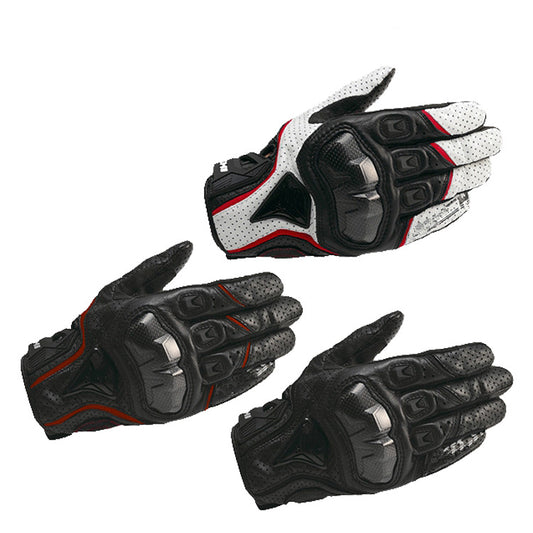 Guantes de Ciclismo de Cuero Completo con Fibra de Carbono