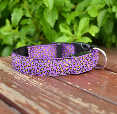 Collar LED Ajustable para Perros con Diseño Leopardo - Seguridad Nocturna - Image 12