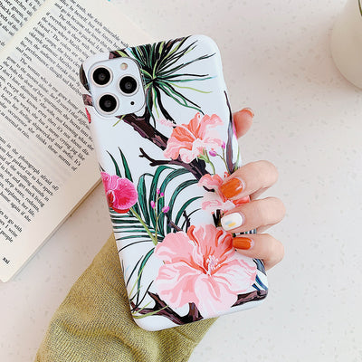 Funda para celular con diseño vintage de hojas de plátano y flores acuarela - Image 7
