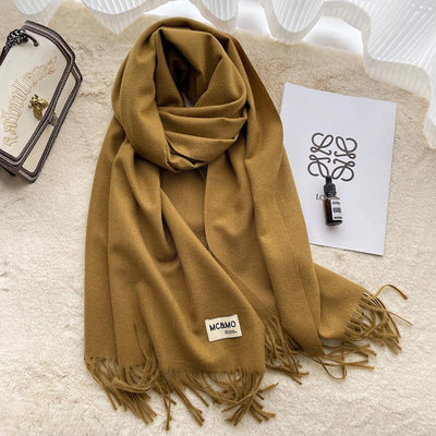 Bufanda de Cachemira Tassel Monocromática - Elegancia y Calidez - Image 30