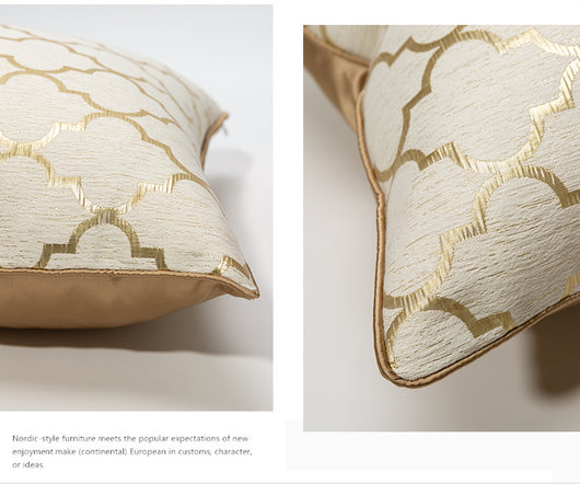 Funda de Almohada Oro Champagne con Diseño Geométrico Diamante - Image 7