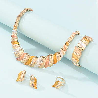 Juego de Collar y Aretes de Aleación - Conjunto Elegante de 4 Piezas - Image 6