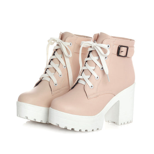 Botas Martin Talla Grande con Tacón Robusto y Encaje - Comodidad y Estilo - Image 2