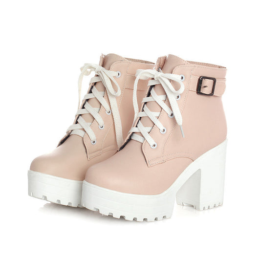 Botas Martin Talla Grande con Tacón Robusto y Encaje - Comodidad y Estilo - Image 2