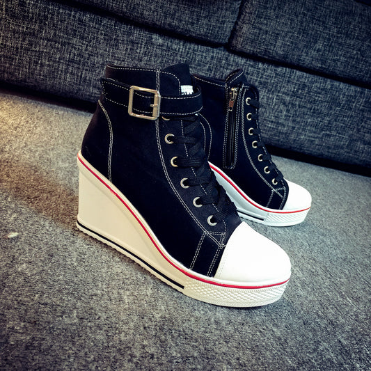Zapatillas Canvas Altas con Plataforma Lateral de 8cm - Diseño Elevado y Moderno - Image 2