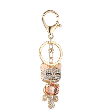 Llavero Gato de la Suerte con Cristal y Esmalte - Accesorio Elegante para Mujer - Image 4