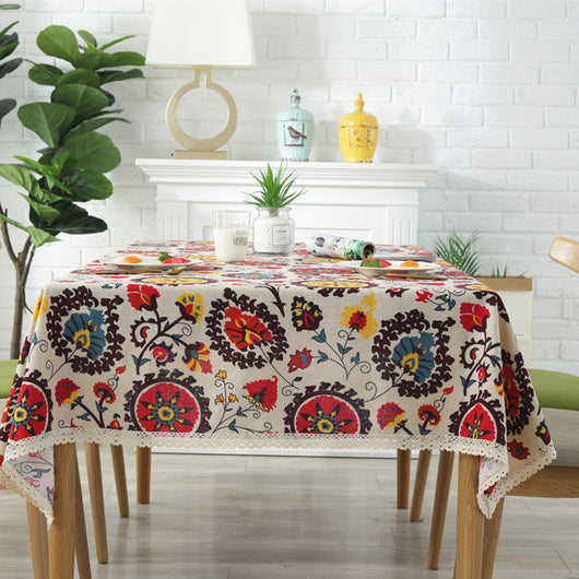 Mantel de Algodón y Lino con Estampado de Girasoles - Image 5