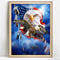Quadro de Pintura de Diamantes 5D - Coruja com Bandeira para Decoração de Casa
