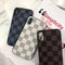 Funda para Teléfono de Cuero con Patrón Cuadriculado