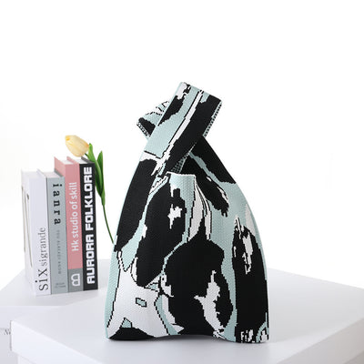 Bolsa de Compras Tejida a Cuadros con Rayas en Contraste - Image 11