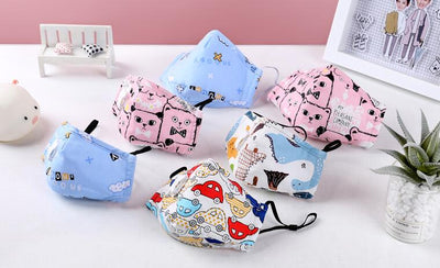 Mascarilla Infantil Protectora con Válvula PM2.5 y Diseño de Dibujos Animados