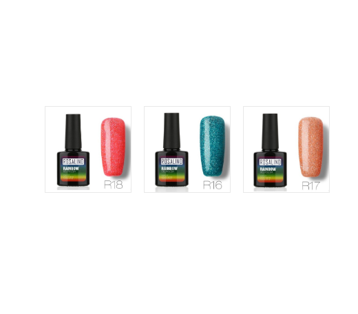 Esmalte de Gel Fotocurable ROSALIND sin Químicos - Sistema Arcoíris con Brillos - Image 22
