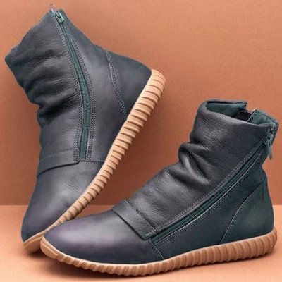 Botas Martin con Cierre Lateral y Suela Plana