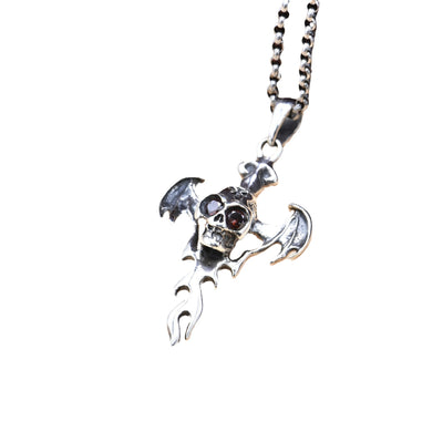 Dije Calavera con Alas de Demonio en Plata Esterlina 925 Personalizado - Image 5