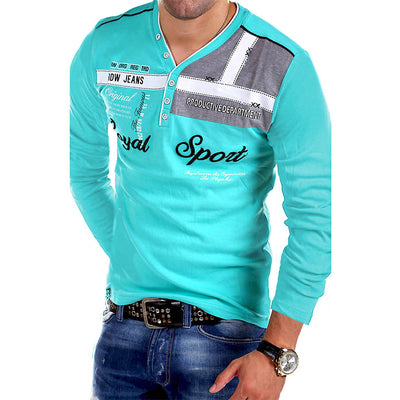 Polo Manga Larga con Estampado de Letras para Hombre - Image 8