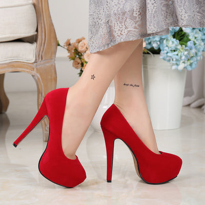 Zapatos de tacón alto con plataforma impermeables para mujer - Image 4