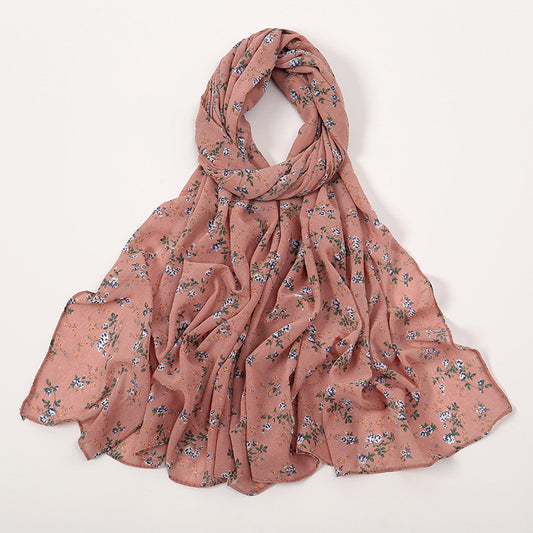 Pañuelo Ligero de Gasa Estampado Floral para Primavera y Verano