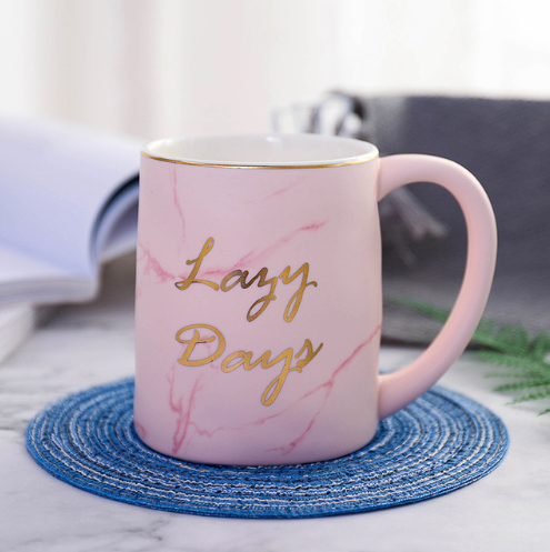 Juego de Tazas de Cerámica con Veta de Mármol y Borde Dorado - Tazas Ejecutivas Premium - Image 6