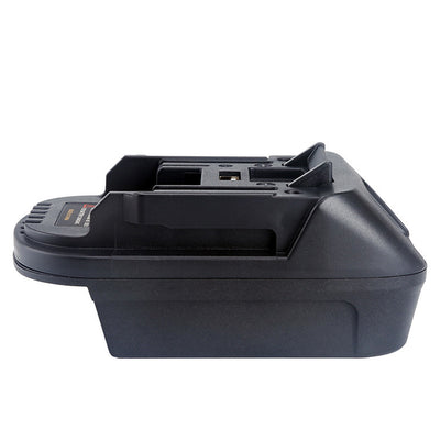 Dark gray 18V lithium battery adapter with a USB output port, converting 20V MAX to 18V for power tools. - Image 2