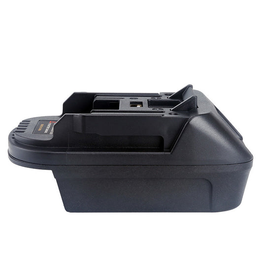 Dark gray 18V lithium battery adapter with a USB output port, converting 20V MAX to 18V for power tools. - Image 2